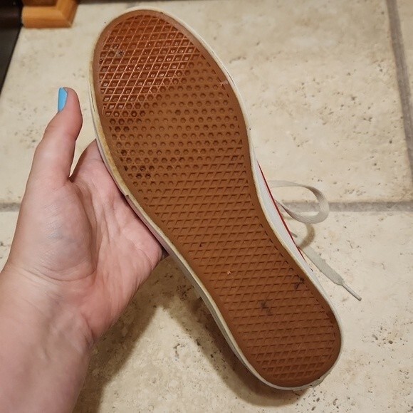 Vans Old Skool Hi Top Red Skater Shoes  Size Men's 6.5 Women's 8 - Picture 9 of 11